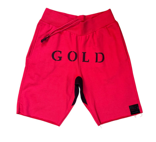 GOLD Boxing Shorts Cherry Red