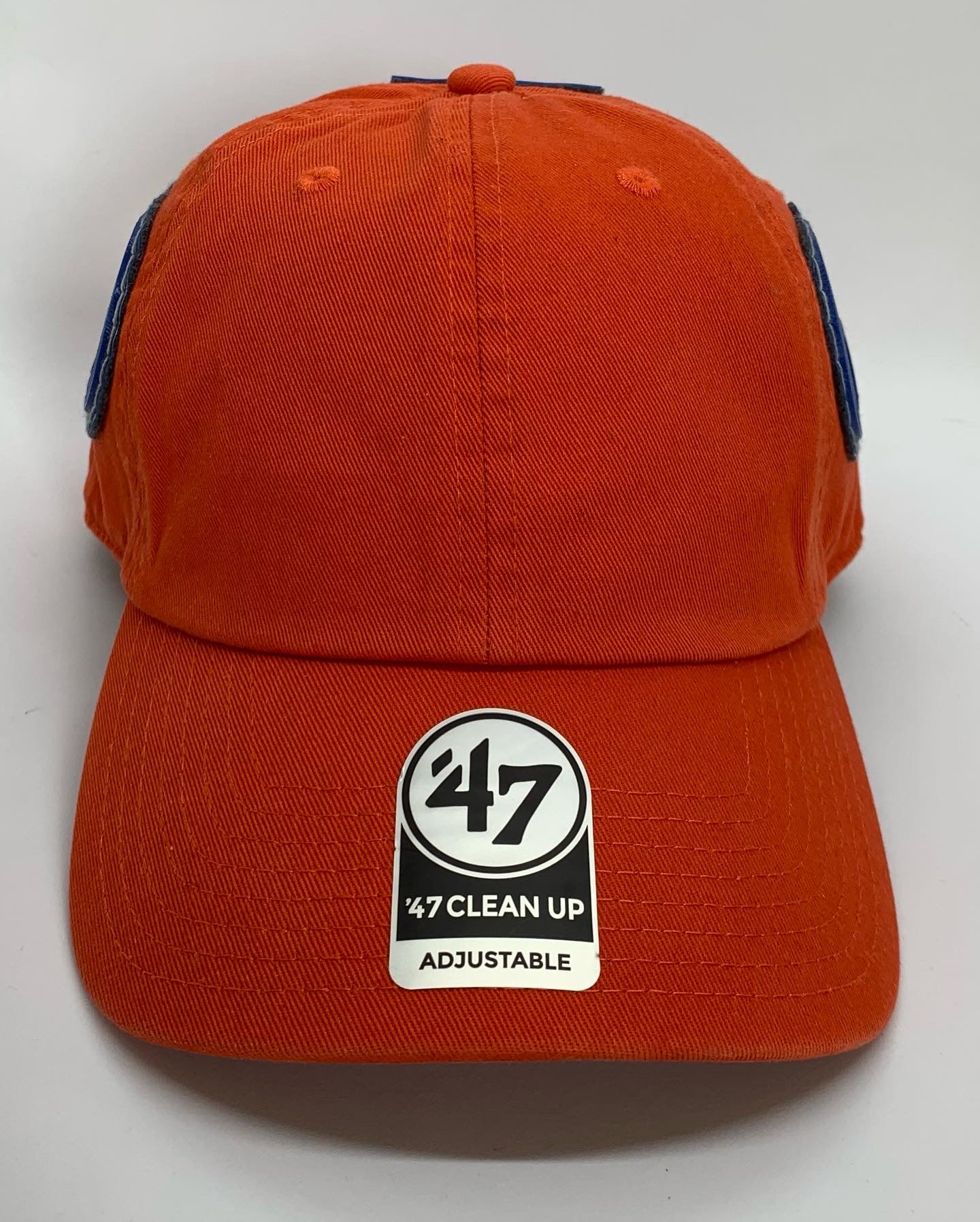 Front in the Back GOLD dad hat in orange and blue